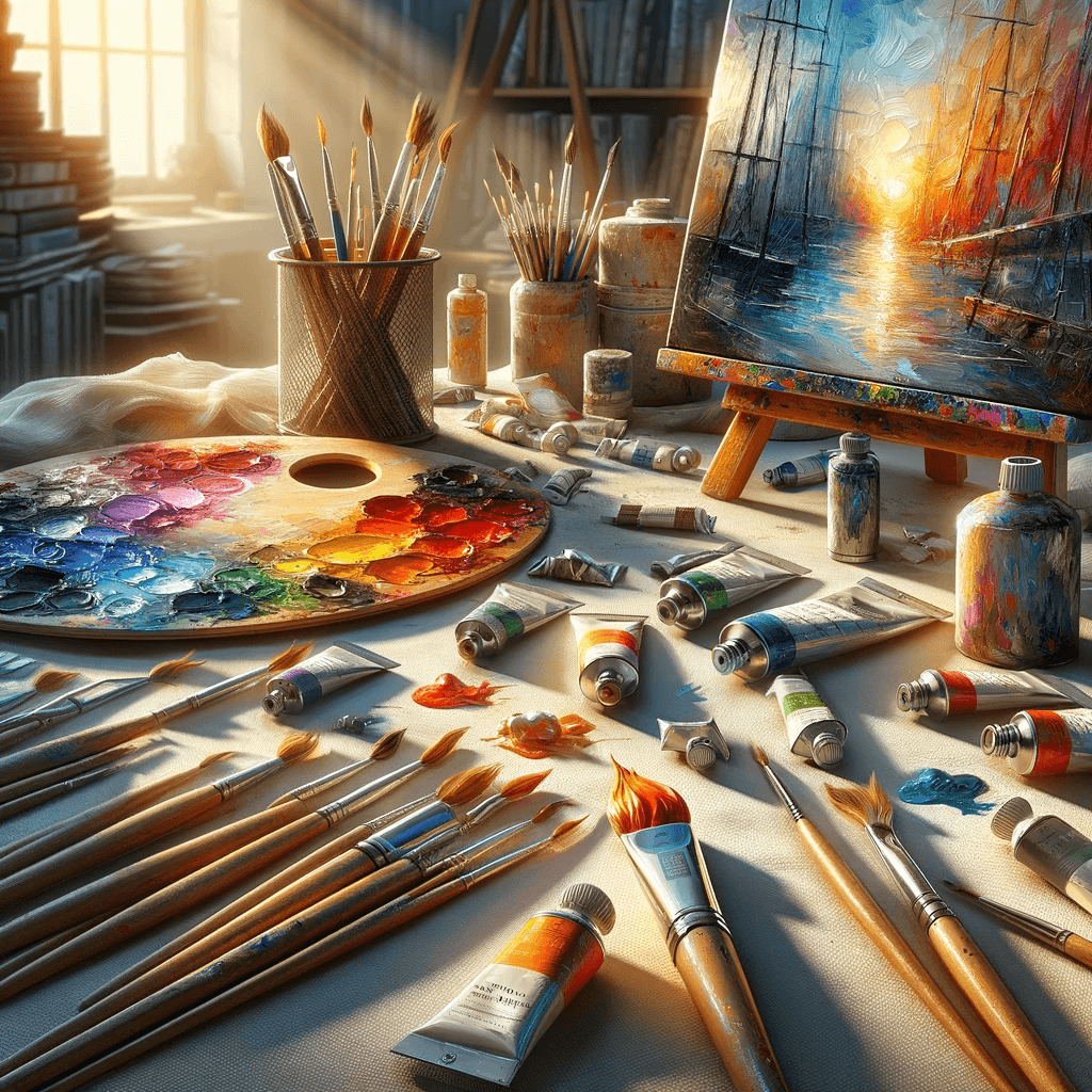 piece pinceaux tableau peinture