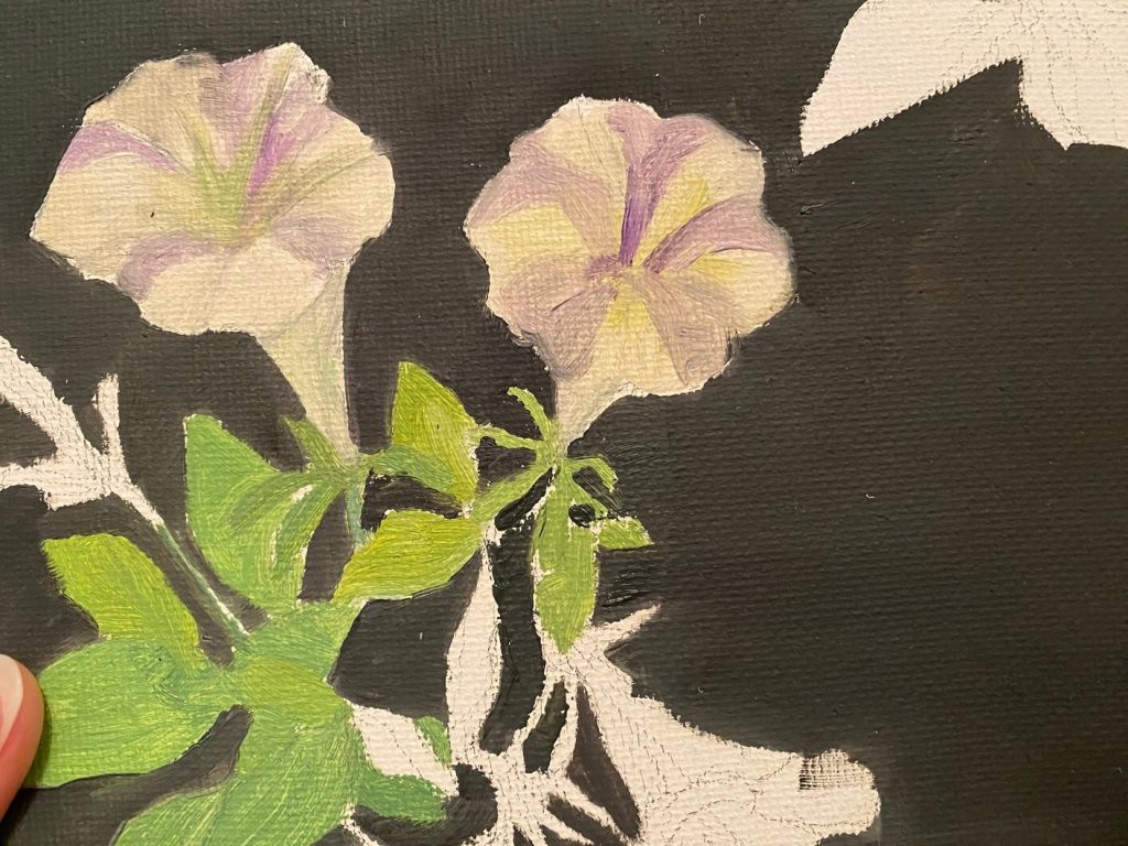 essai fleurs peintes