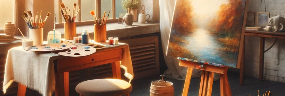 atelier peinture tableau chevalet materiel