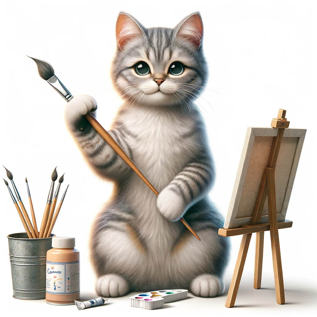 chat artiste peintre