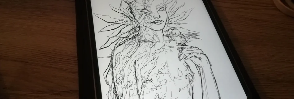 dessin femme arbre digital