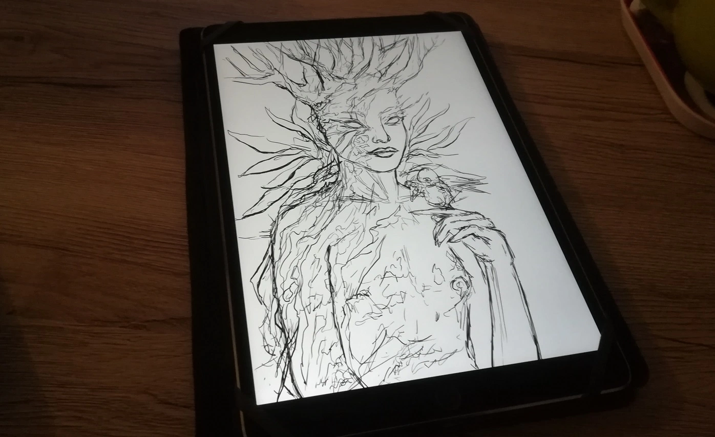 dessin femme arbre digital