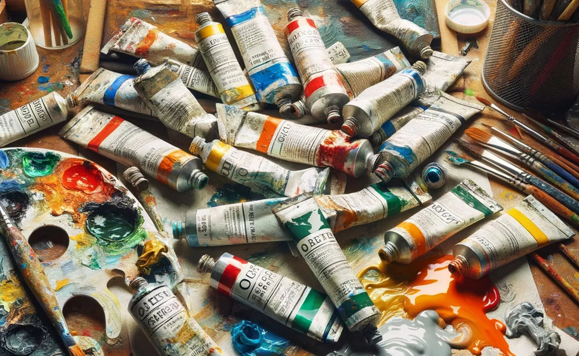 tubes sales peinture à l'huile