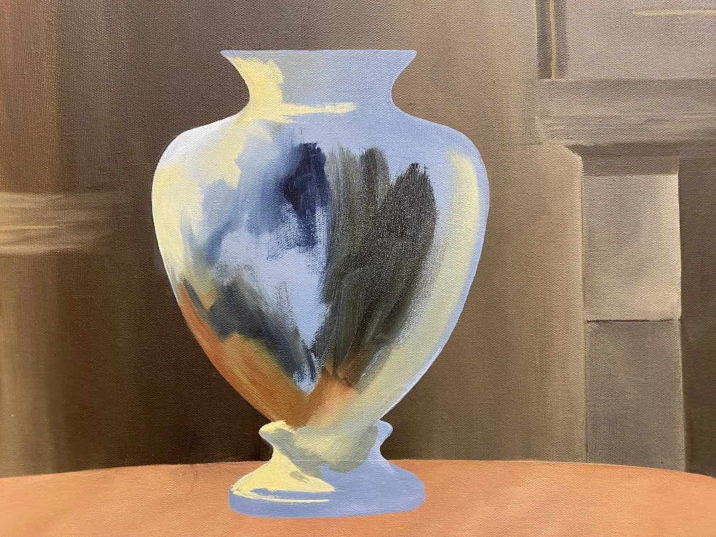 Vase avec tâches de couleurs